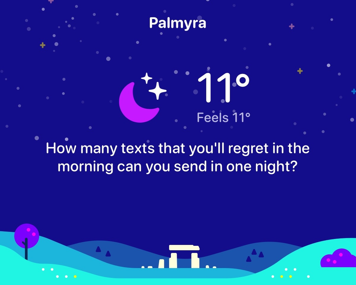 Screenshot of the temperature, it’s 11F.